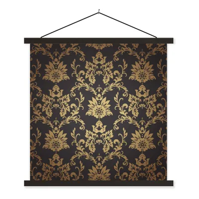 Produktbild von MuchoWow® Textilposter Blumen - Licht - Vintage 90x90 cm mit schwarzem Rahmen - Magnetisches