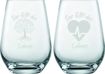 Obrázek produktu pro Schott Zwiesel sada 2 sklenic na gin 548 ml s gravírováním 2x Gin of Life - vtipný nápad na dárek pro milovníky ginu (sada 4)
