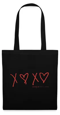 Produktbild von Spreadshirt Gossip Girl Mit Herzen Handschrift Stoffbeutel, One size, Schwarz