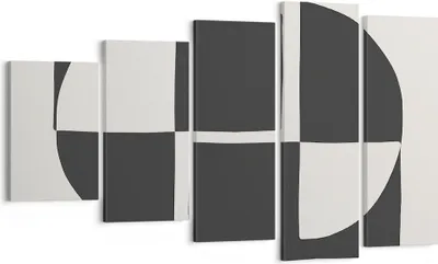 Produktbild von Bild auf Leinwand - Leinwandbild - 5 Teile - Abstraktion Kontrast Figuren - 100x60cm - Wand Bild - Wanddeko - Wandbilder - Leinwanddruck - Bilder - Wanddekoration - Leinwand bilder - EG100x60-4495
