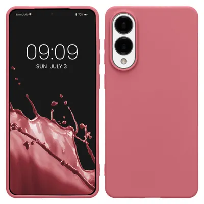 Produktbild von kwmobile Hülle für Samsung Galaxy S25 Edge TPU Case - Handyhülle unterstützt kabelloses Laden, flexible Schutzhülle, gummiertes Cover in Dark Rose
