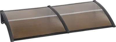 Produktbild von Vordach Haustür für Haustür und Terrasse,Polycarbonat Vordach,hohle PC-Scheibe+PP Ständer,Bogenpavillon für Außentüren oder Fenster 100x300cm(Braun)