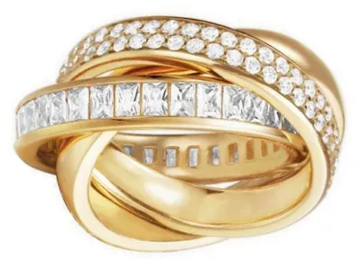 Produktbild von Esprit Damen Ring Edelstahl Gold Tridelia Zirkonia ESRG02258B1, Ringgröße:57 (18.1 mm Ø)