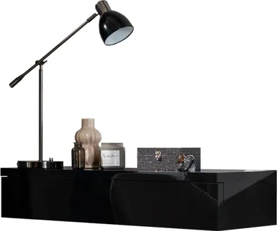 Produktbild von MIRJAN24 Konsolentisch Navene, Kugelgleitschienen mit Dämpfung, 100x38x20 cm (Farbe: Schwarz / Schwarz Hochglanz)
