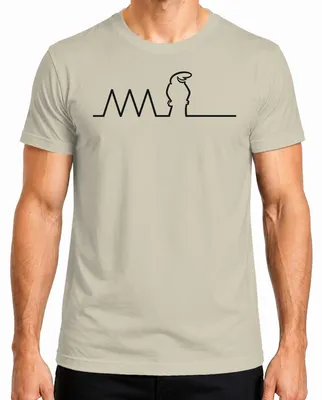 Imagen del producto de Camiseta para hombre con diseño "Linea Balum Strichmännchen" de Osvaldo Cavandoli, color natural, talla L
