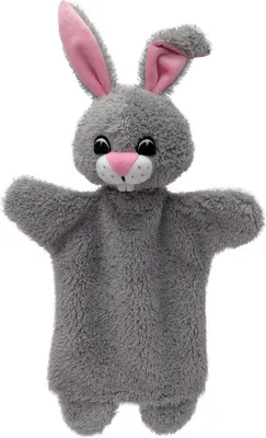 Obrázok produktu pre Ručná maňuška králik 34 cm sivá, 24604C
