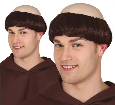 Produktbild von Monch Karneval Haarpracht Antike Kloster Kappe Spassige Kostum Frisur Kopfschmuck Humorvolle Fasching Attraktion, Farbe: Braun