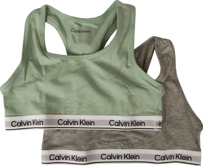 Immagine prodotto di Bralette bimba CALVIN KLEIN bambina femmina confezìione 2 capi elastico a vista cotone elasticizzato articolo G80G800710, Taglia M - anni 8 - 10, Cotone 95%,Spandex 5%