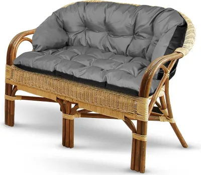 Produktbild von Gartenset 2x122x40cm + 190x40cm für Sessel, Sofa, Schaukel, Rattanmöbel, wasserfest grau