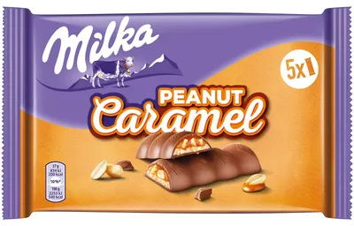 Produktbild von Milka Peanut Caramel, Milchschokolade, 185 g, Karamell, Schokolade, Milch, 2253 kJ, 540 kcal, 33 g