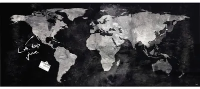 Produktbild von SIGEL GL246 Glas-Magnettafel / Magnetboard Artverum, 55x130 cm, Design World-Map