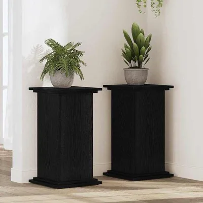 Productafbeelding van Plantenstandaard - Plantenzuil - Planten Presenteren - Houtconstructie - 33 x 60 cm - Zwart