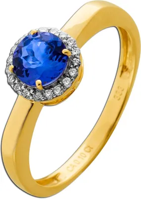 Produktbild von Tansanit Ring Gold 333 8K nat. Tansanit 0.85ct Natur Diamanten 0.10ct 19