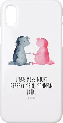 Produktbild von Mr. & Mrs. Panda Iphone 10 Handyhülle Axolotl Liebe - Weiß - Geschenk, Handy, Hülle, Valentinstag, Jahrestag, Lurch, X, Cover