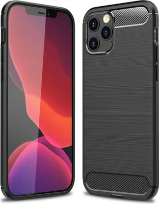 Produktbild von Schutzhülle Handyhülle für Apple iPhone 12 Pro Max Case Cover Carbon Optik Schwarz