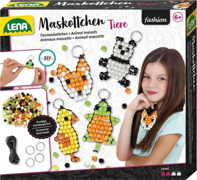 Image de Mascotte LENA Kit de bricolage animaux avec 8 perles à facettes carrées