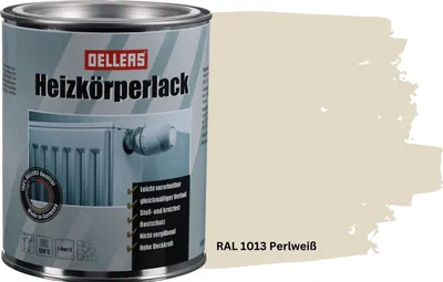 Produktbild von OELLERS Heizkörperlack bewährt 1L – RAL 1013 Perlweiß | Heizkörperfarbe & Heizungsfarbe | Hochdeckender Heizungslack | Hitzebeständig & langlebig