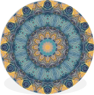 Obrázok produktu pre MuchoWow® Plastová stena kruh - Kruh - modrá - mandala - 60