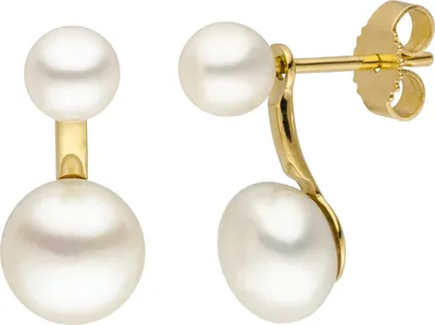 Produktbild von JOBO Ohrstecker 585 Gold Gelbgold 4 Süßwasser Perlen Ohrringe Perlenohrstecker