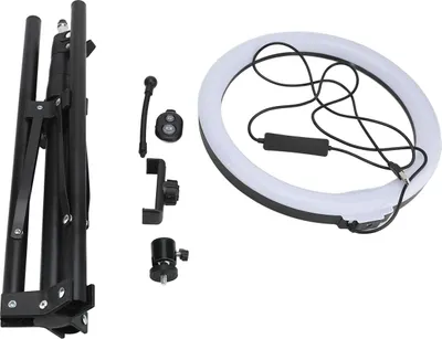 Produktbild von 12-Zoll-RGB-Selfie-Ringlicht mit Stativ für Videoaufnahmen, Live-Streaming, Schreibtisch, 3 Beleuchtungsmodi, Make-up