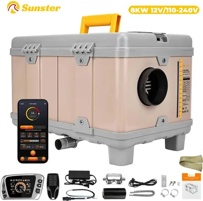 Produktbild von Diesel Luftheizung - Standheizung - 8 kW - 12 V, 110–240 V - Bluetooth - Für Auto, Wohnmobil, Camper, Zelt - Hellgrün