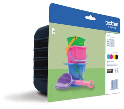 Produktbild von Brother LC-221, Standardertrag, Schwarz, Cyan, Magenta, Gelb, 4 Stück(e), 260 Seiten, 260 Seiten, Multipack