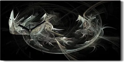 Produktbild von Leinwand Wanduhr Wandkunst Uhr Quarz 60x30 digitales fraktales Kunst - schwarze Hände