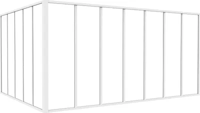 Produktbild von Glasierte pulverbeschichtete Aluminium-Eckwand - B 210 x B 150 x H 105 - Weiß - BAYVIEW