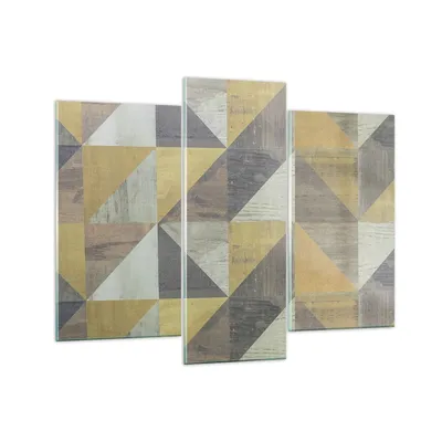 Produktbild von Bilder auf glas - 3 Teile - Abstraktion Geometrisch Dreiecke - 130x100cm - Glasbilder - Wandbilder - Bilder - Wanddekoration aus Glas - Glas Bilder - Wandbild auf Glas - GCB130x100-4884