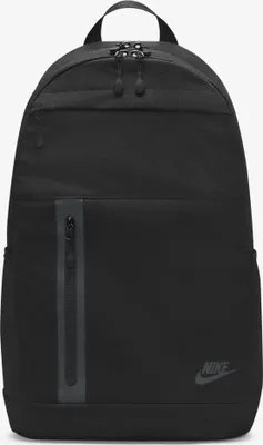 A black Nike backpack is shown against a plain white background.
