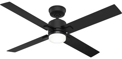 Produktbild von Energiespar Deckenventilator mit LED Beleuchtung und Fernbedienung Mila Schwarz 132 cm