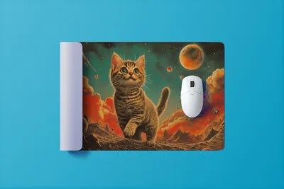 Produktbild von Cosmic Cat Mauspad - Süße Katze | Größe in cm: 90 x 40