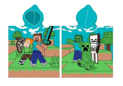 Produktbild von Minecraft Kinder Kapuzenhandtuch Handtuch Bade-Poncho 50x115cm