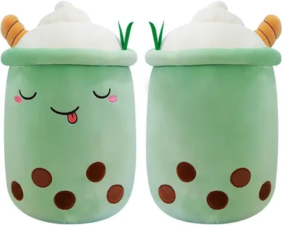 Obrázok produktu pre Plyšový vankúš 50 cm, bubble tea, zelený, pre deti