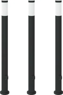 Obrázok produktu pre Stĺpikové svetlá so zásuvkou 3 ks 110 cm nehrdzavejúca oceľ IP44