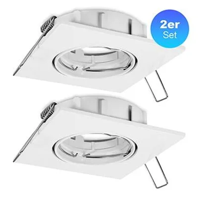 Produktbild von Einbaustrahler GU5.3, 2er Set max. 7W LED, 35 W Halogen, 12 V Aluminium in Weiß