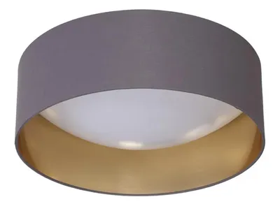 Produktbild von Textil-Deckenleuchte Coleen in Grau, innen gold