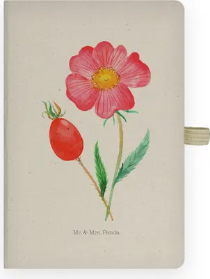 Produktbild von Mr. & Mrs. Panda Tagebuch Blume Hagebutte - Transparent - Geschenk, Lebensfreude, Journal, Schlechte Gedanken, Garten, Kladde, Skizzenbuch, notizbuch a4