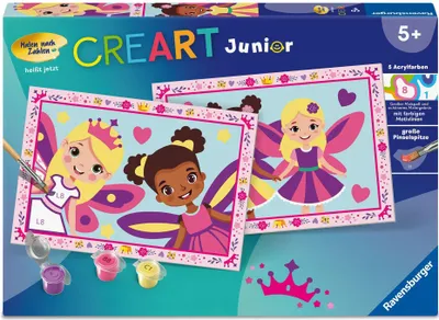 Produktbild von CreArt, Malen nach Zahlen Junior - Feen-Prinzessinnen