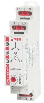 Obrázok produktu pre Monitorovacie relé - monitorovanie striedavého napätia v 3-fázovej sieti 3NO Relpol