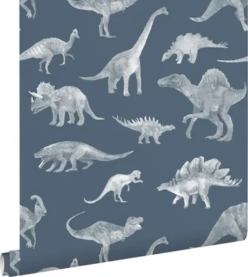 Obrázok produktu pre ESTAhome tapeta dinosaury sivá modrá 50 x 900 cm