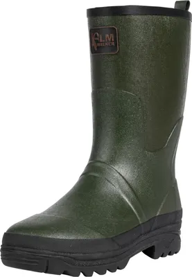 A single green boot on a white background.