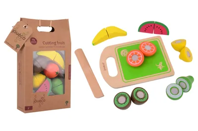 Productafbeelding van Houten fruitsnijset, 14 stuks, geschikt voor kinderen vanaf 36 maanden