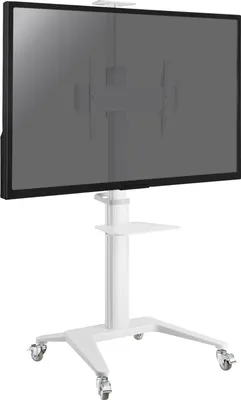 Image de Support mobile pour écran Visioconférence 37''-70'' Hauteur 125-160cm Blanc