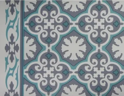 Produktbild von Bodenschutzmatte Vintage Floor Tile Runner türkis 65x100 cm