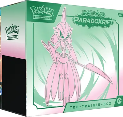 Produktbild von Pokémon-Sammelkartenspiel: Top-Trainer-Box Karmesin & Purpur – Paradoxrift: Eisenkrieger
