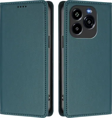 Produktbild von Handyhülle für Oukitel C65 / C65 Pro, Kunstleder Klapphülle Stoßfeste Magnetische Hülle mit Ständer Grün