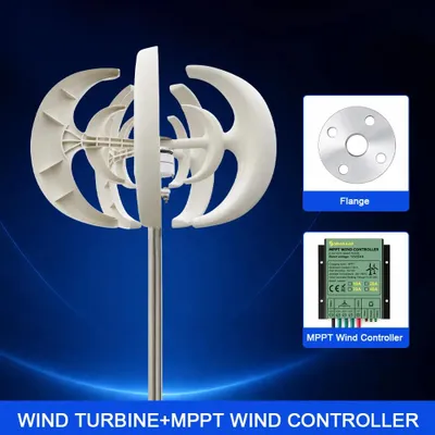 Immagine prodotto di Generatore eolico - SR-5000. Generatore eolico verticale - 5000 W - 24 V - 5 pale - Velocità del vento di avviamento: 1,5 m/s - Con controller