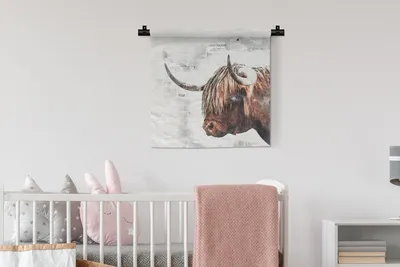 Produktbild von MuchoWow® Wandteppich Wandbehang Schottischer Highlander - Zusammenfassung 60x60 cm Tapisserie Dekoration Wandtuch - Dekorationen - Wand Decke