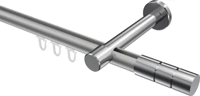 Produktbild von Interdeco Innenlaufstange / Gardinenstange mit Innenlauf Silbergrau / Chrom, Typ Prestige Elanto (Rillenzylinder), 20 mm Ø 1-läufig, 160 cm